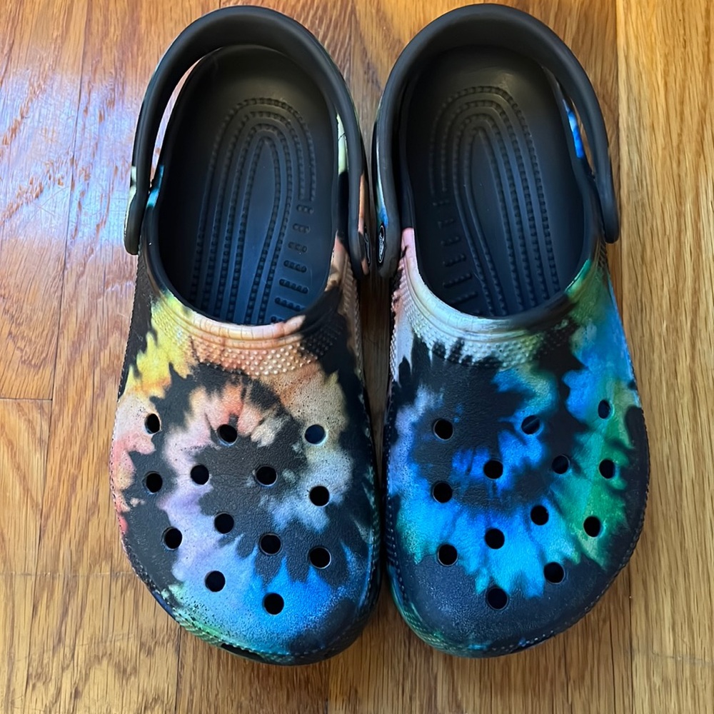Tie dye crocs